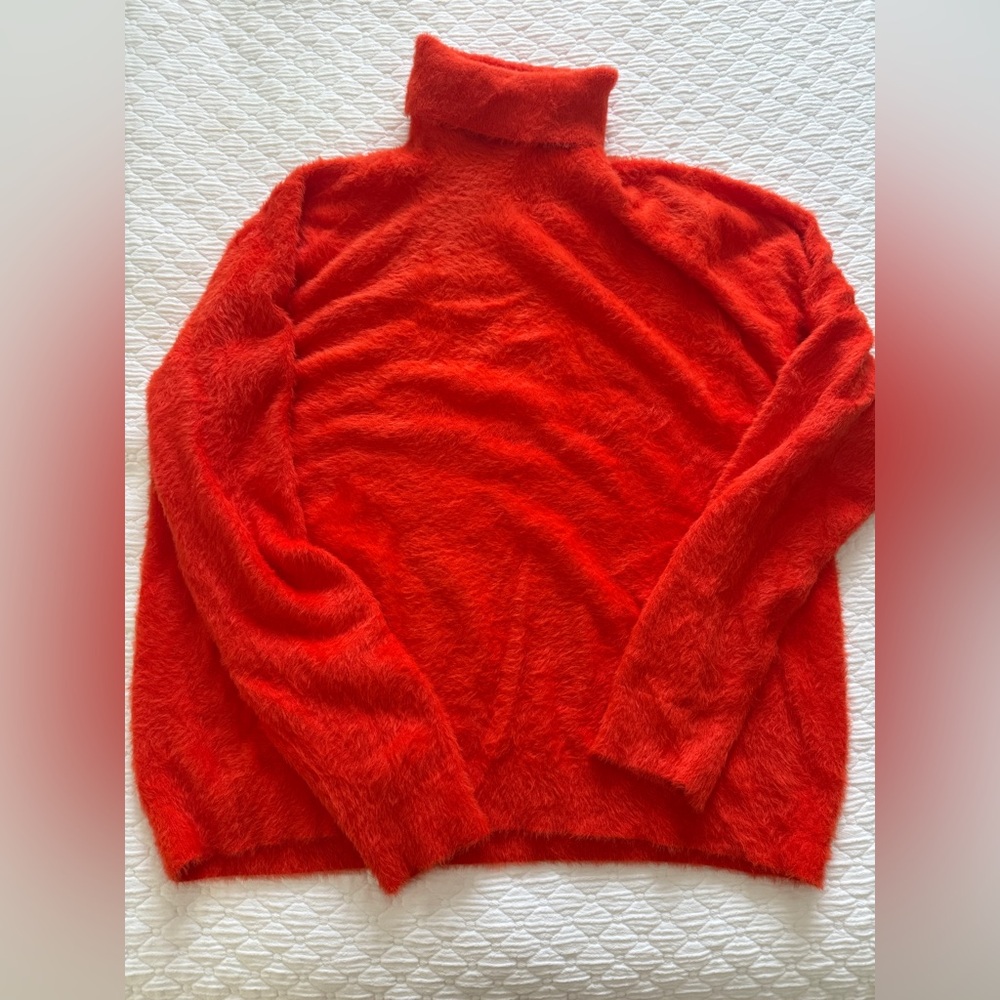Halogen Vibrant Red/Orange Turtleneck Sweater